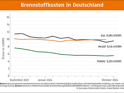 Pelletpreis im Oktober stabil auf niedrigem Niveau